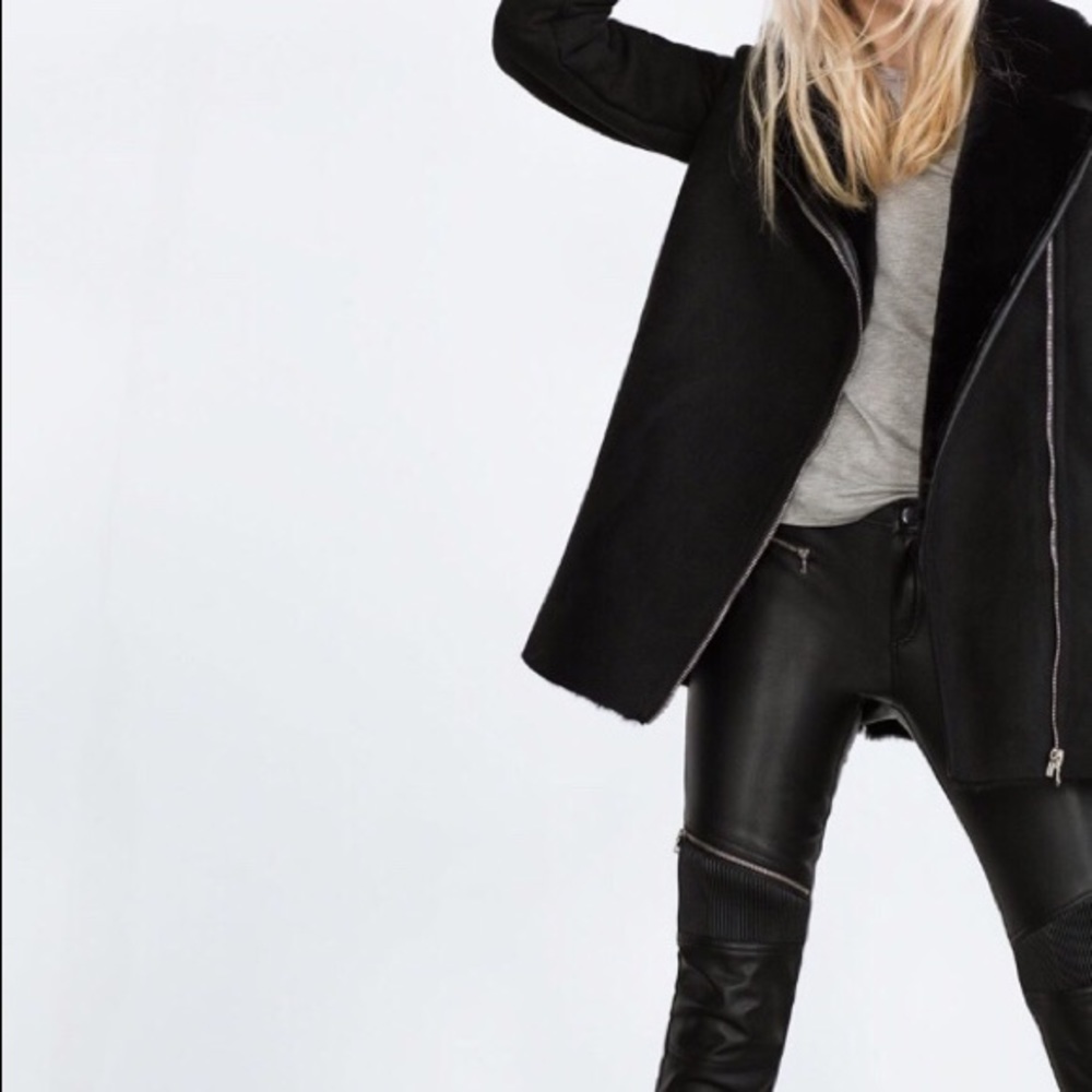 Brand NWT Zara Faux Shearling Lined With Faux Fur